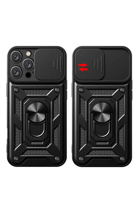 iPhone 16 Pro Max Pars Lens Yüzüklü Silikon Kılıf - Kırmızı 2
