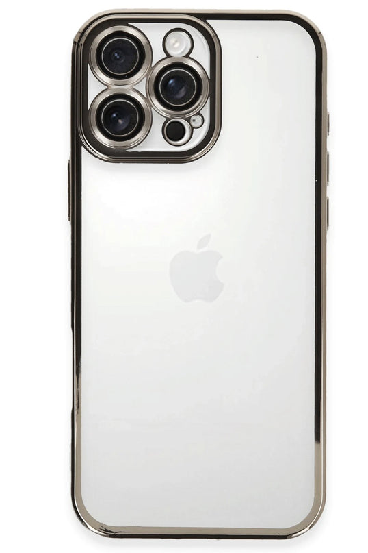 iPhone 16 Pro Max Razer Lensli Silikon Kılıf - Titanyum Gri