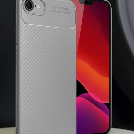 iPhone 16E Auto Focus Karbon Kapak Kılıf - Gri 2