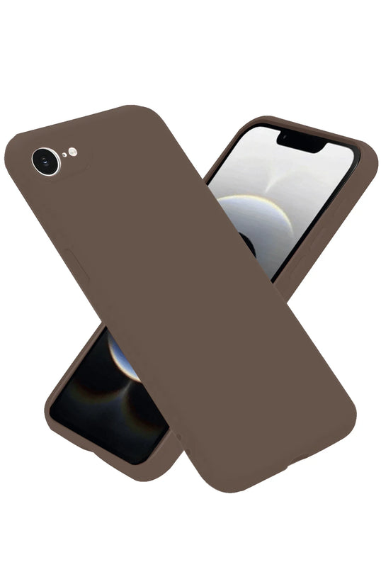 iPhone 16E First Silikon Kılıf - Kahverengi