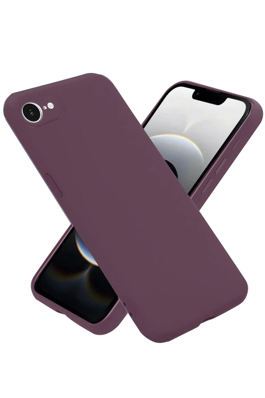 iPhone 16E First Silikon Kılıf - Mürdüm