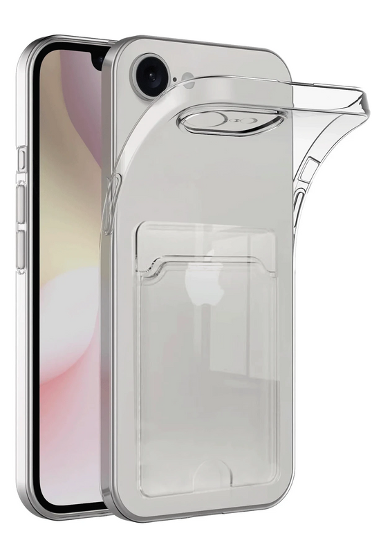 iPhone 16E Kart Şeffaf Silikon Kılıf