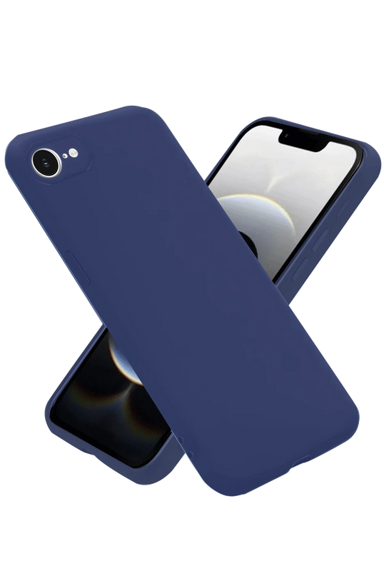 iPhone 16E Nano içi Kadife Silikon Kılıf - Lacivert