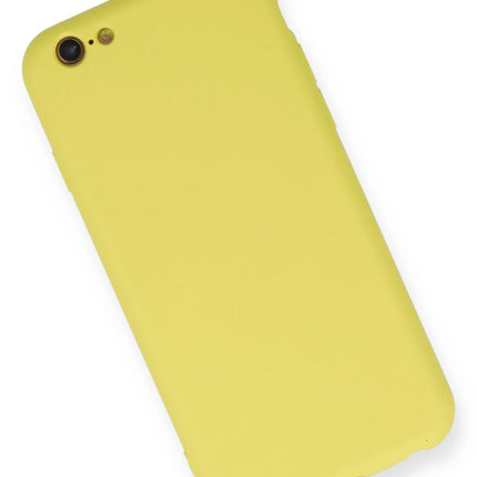 iPhone 6 Nano içi Kadife Silikon Kılıf - Sarı 2