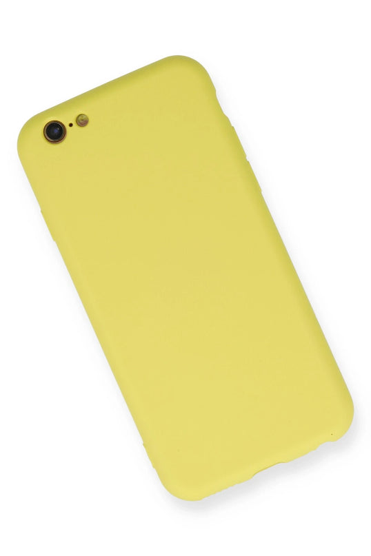 iPhone 6 Nano içi Kadife Silikon Kılıf - Sarı 2