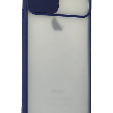 iPhone 6 Plus Palm Buzlu Kamera Sürgülü Silikon Kılıf - Lacivert 3