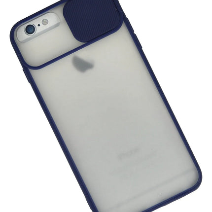 iPhone 6 Plus Palm Buzlu Kamera Sürgülü Silikon Kılıf - Lacivert 2