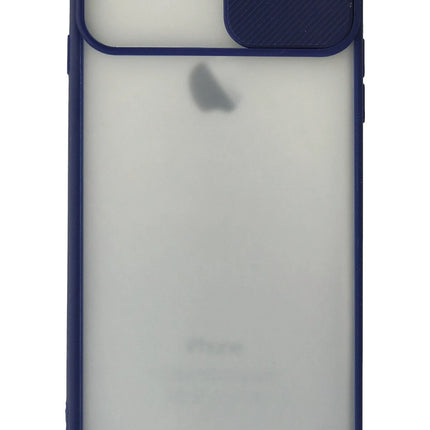 iPhone 6 Plus Palm Buzlu Kamera Sürgülü Silikon Kılıf - Lacivert