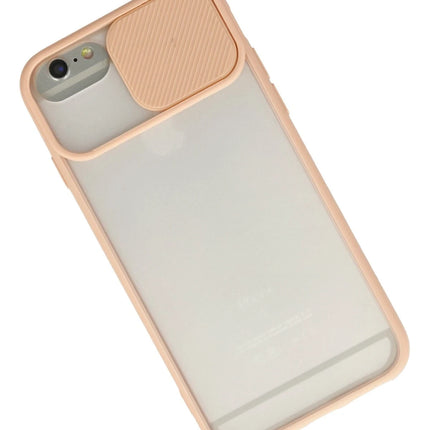 iPhone 6 Plus Palm Buzlu Kamera Sürgülü Silikon Kılıf - Pembe 2