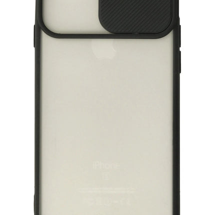 iPhone 6 Plus Palm Buzlu Kamera Sürgülü Silikon Kılıf - Siyah