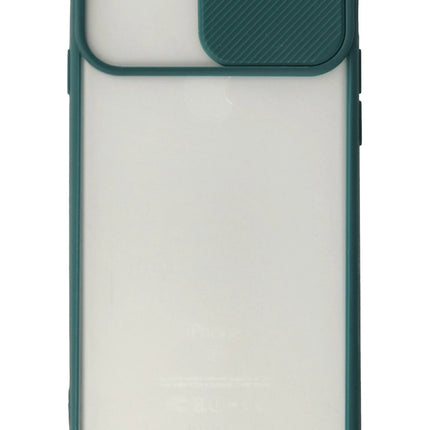 iPhone 6 Plus Palm Buzlu Kamera Sürgülü Silikon Kılıf - Yeşil