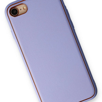 iPhone 7 Coco Deri Silikon Kapak Kılıf - Açık Lila 3