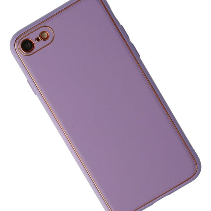 iPhone 7 Coco Deri Silikon Kapak Kılıf - Lila 2