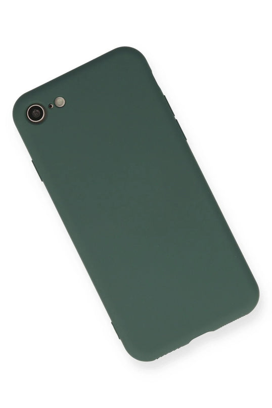 iPhone 7 Nano içi Kadife Silikon Kılıf - Koyu Yeşil 2