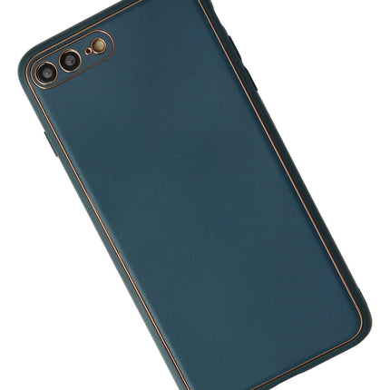 iPhone 7 Plus Coco Deri Silikon Kapak Kılıf - Mavi 3