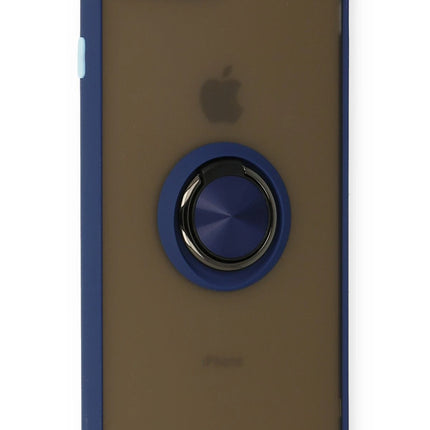 iPhone 7 Plus Montreal Yüzüklü Silikon Kapak Kılıf - Lacivert 2