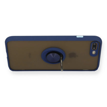 iPhone 7 Plus Montreal Yüzüklü Silikon Kapak Kılıf - Lacivert 3