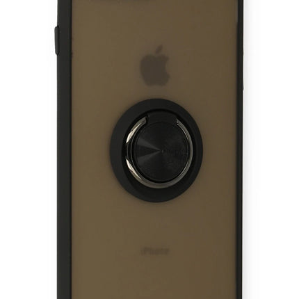 iPhone 7 Plus Montreal Yüzüklü Silikon Kapak Kılıf - Siyah 2