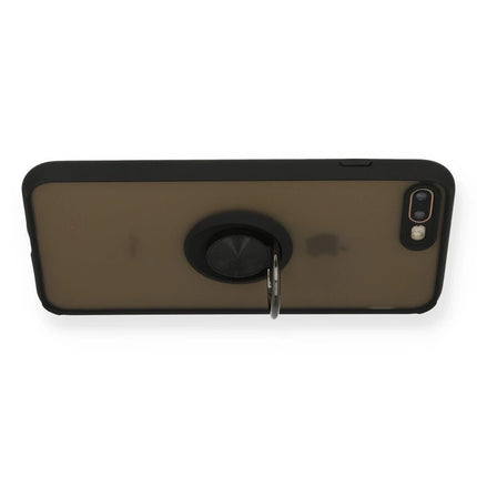 iPhone 7 Plus Montreal Yüzüklü Silikon Kapak Kılıf - Siyah 3