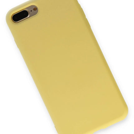 iPhone 7 Plus Nano içi Kadife Silikon Kılıf - Sarı 3