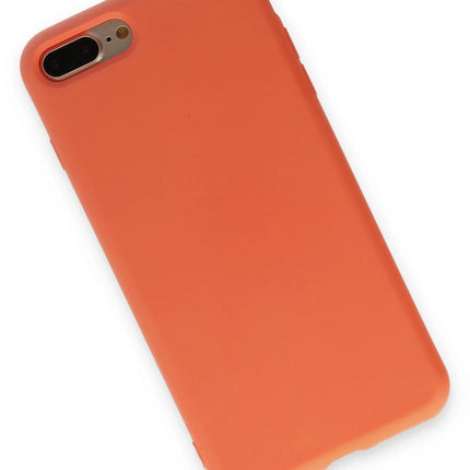 iPhone 7 Plus Nano içi Kadife Silikon Kılıf - Turuncu 3