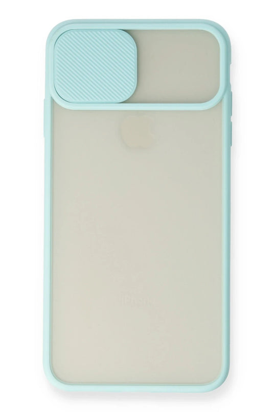 iPhone X Palm Buzlu Kamera Sürgülü Silikon Kılıf - Turkuaz 2