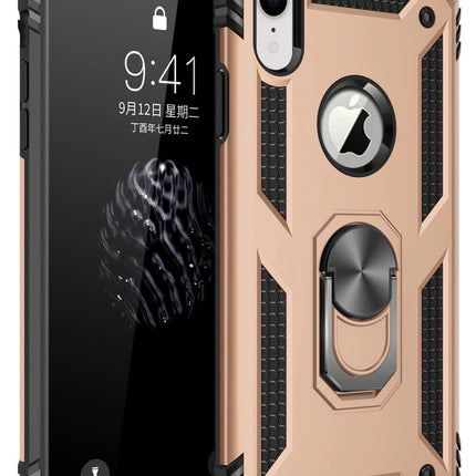 iPhone XR Sofya Yüzüklü Silikon Kapak Kılıf - Gold