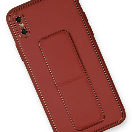 iPhone XS Max Coco Deri Standlı Kapak Kılıf - Fuşya 3
