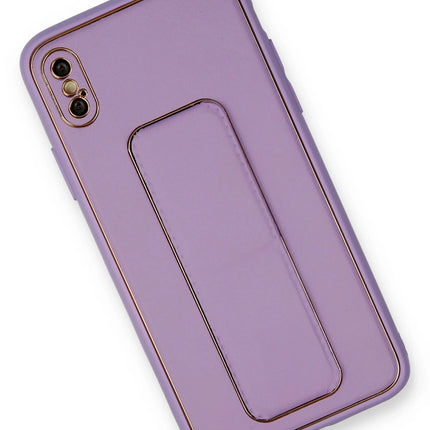 iPhone XS Max Coco Deri Standlı Kapak Kılıf - Lila 2