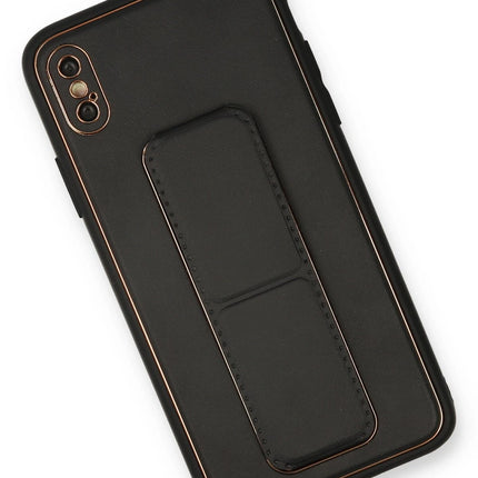 iPhone XS Max Coco Deri Standlı Kapak Kılıf - Siyah 2