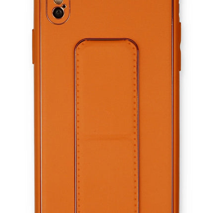iPhone XS Max Coco Deri Standlı Kapak Kılıf - Turuncu