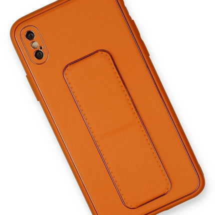 iPhone XS Max Coco Deri Standlı Kapak Kılıf - Turuncu 2