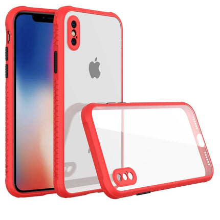 iPhone XS Max Miami Şeffaf Silikon Kılıf - Kırmızı