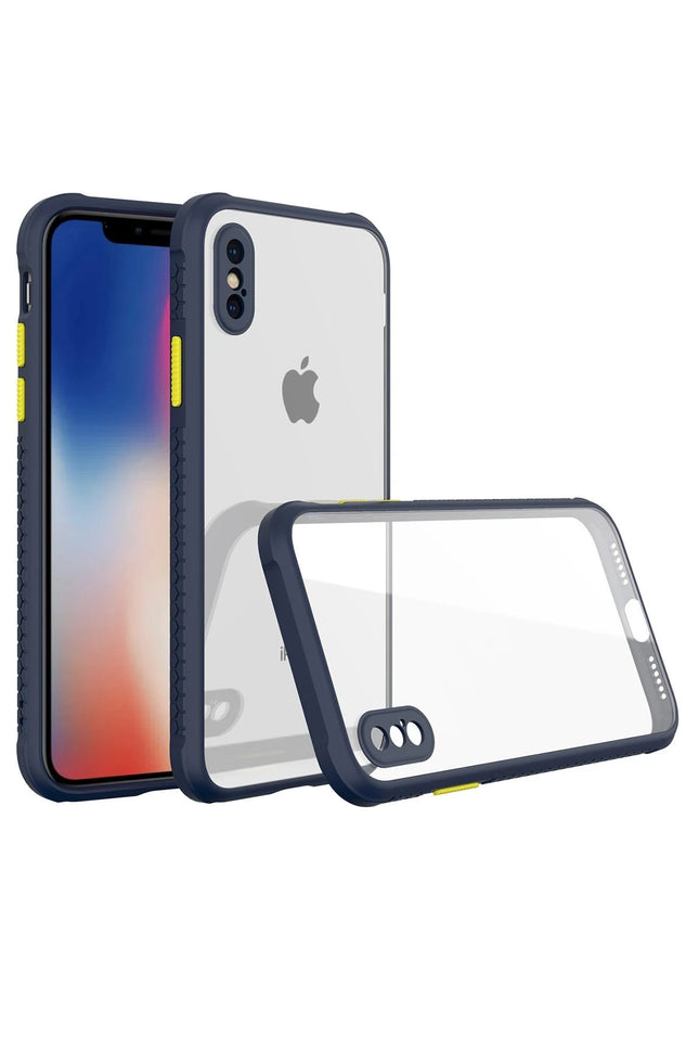 iPhone XS Max Miami Şeffaf Silikon Kılıf - Lacivert