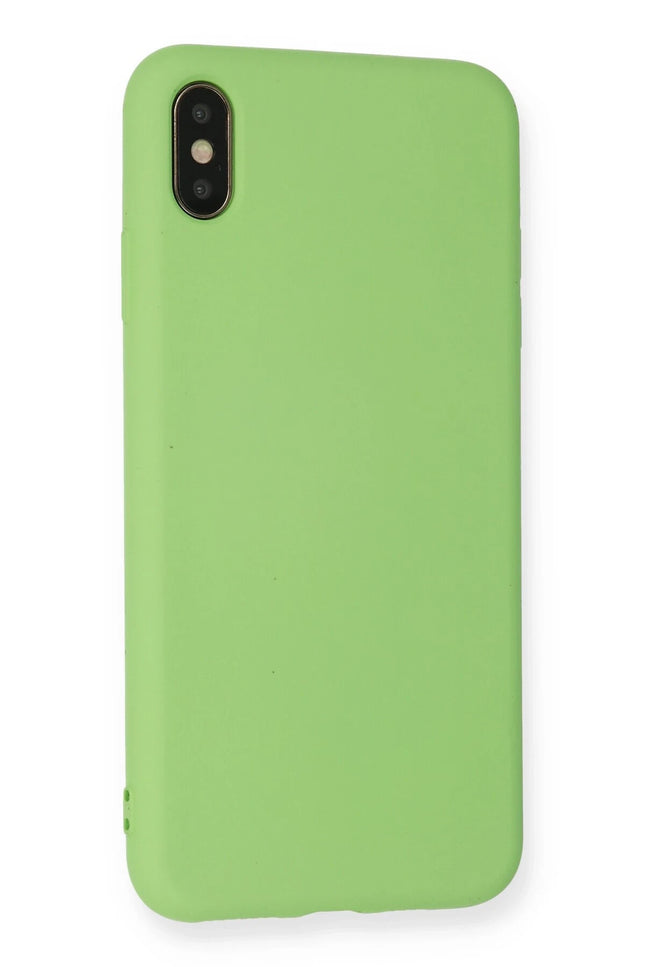 iPhone XS Max Nano içi Kadife Silikon Kılıf - Açık Yeşil 3
