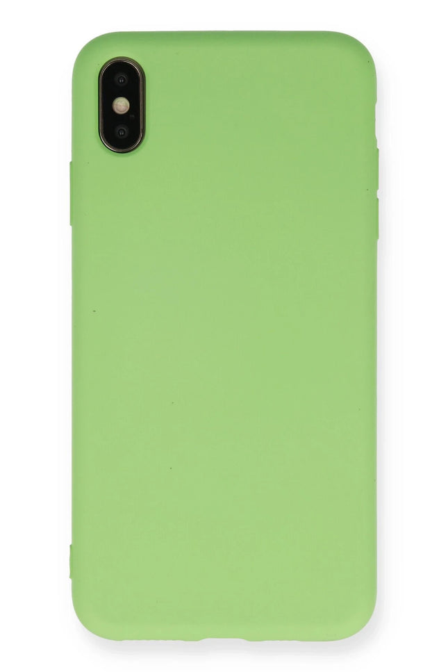iPhone XS Max Nano içi Kadife Silikon Kılıf - Açık Yeşil