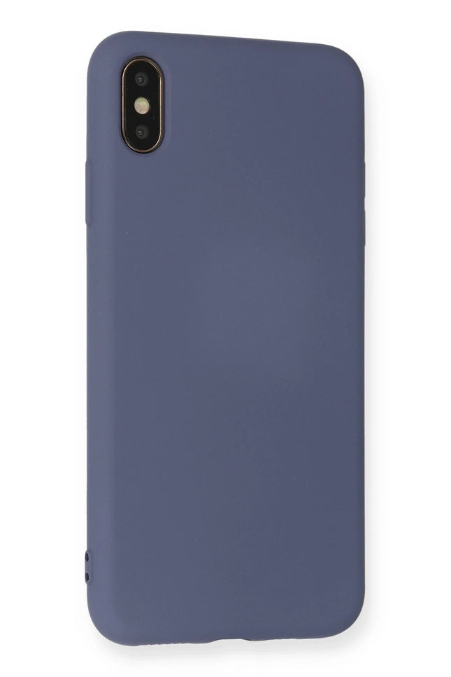 iPhone XS Max Nano içi Kadife Silikon Kılıf - Gri 3