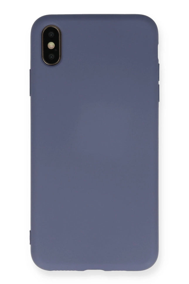 iPhone XS Max Nano içi Kadife Silikon Kılıf - Gri