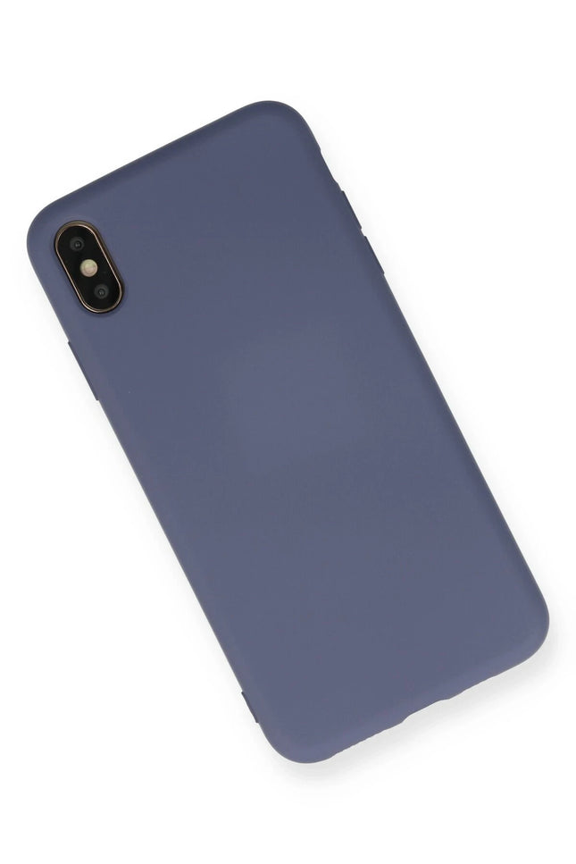 iPhone XS Max Nano içi Kadife Silikon Kılıf - Gri 2