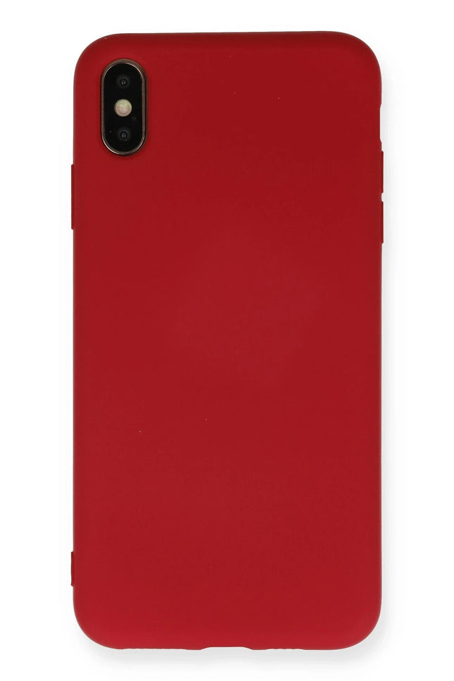 iPhone XS Max Nano içi Kadife Silikon Kılıf - Kırmızı