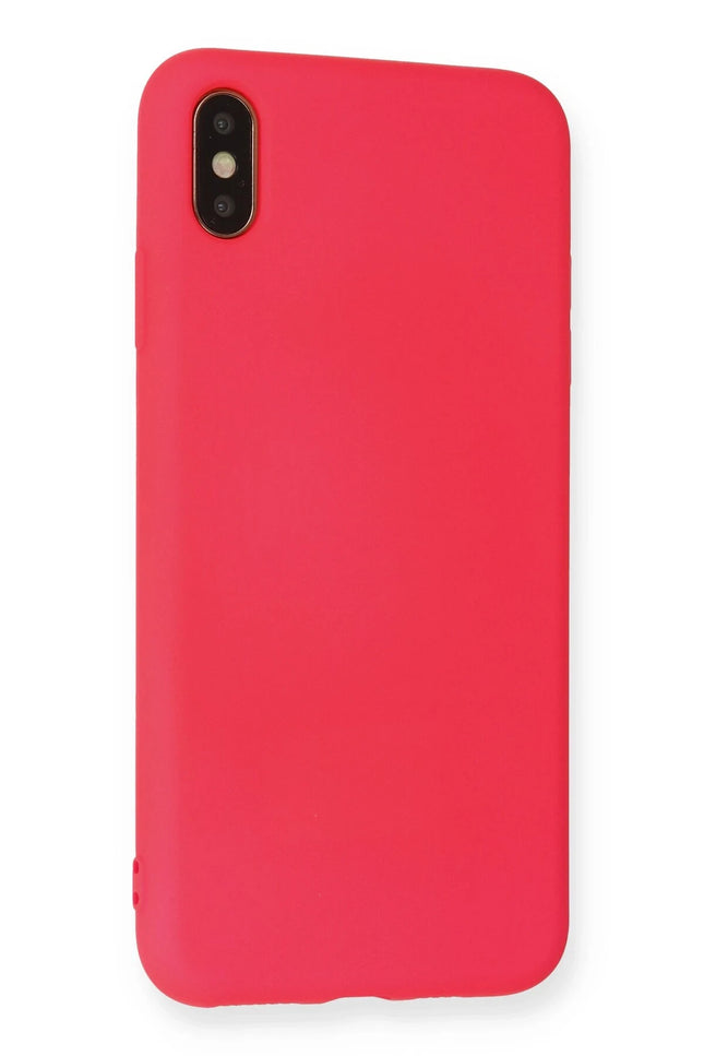 iPhone XS Max Nano içi Kadife Silikon Kılıf - Pembe 2 3
