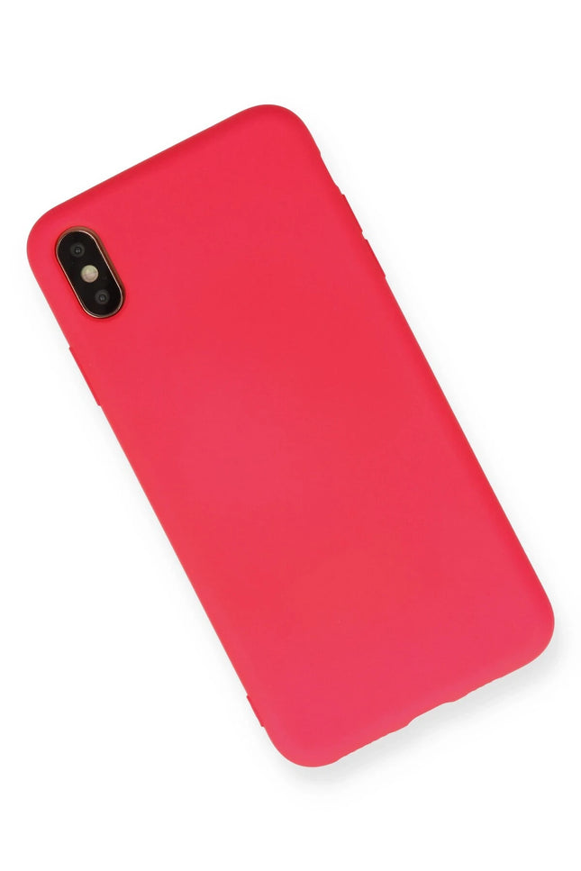 iPhone XS Max Nano içi Kadife Silikon Kılıf - Pembe 2 2