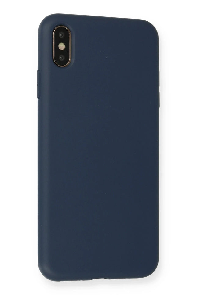 iPhone XS Max Nano içi Kadife Silikon Kılıf - Lacivert 3