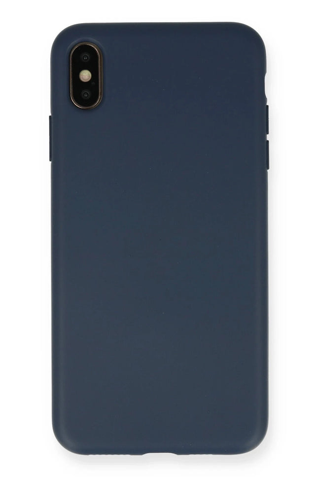 iPhone XS Max Nano içi Kadife Silikon Kılıf - Lacivert