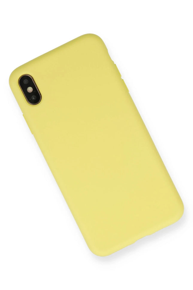 iPhone XS Max Nano içi Kadife Silikon Kılıf - Sarı 2