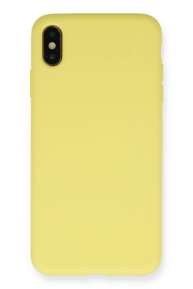 iPhone XS Max Nano içi Kadife Silikon Kılıf - Sarı