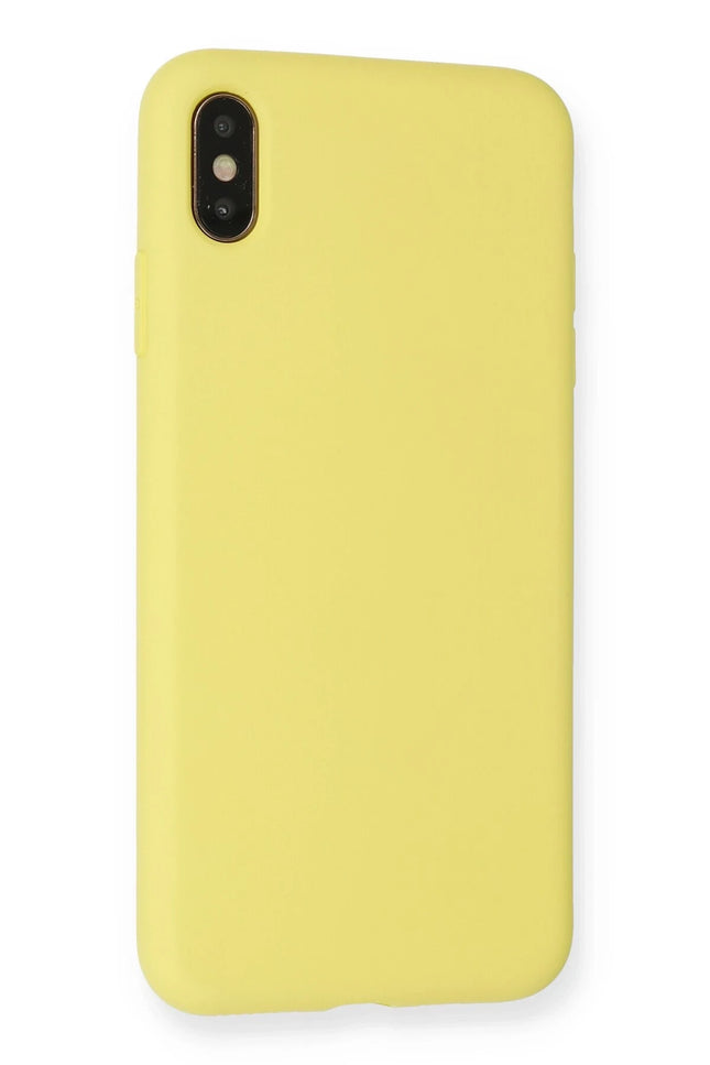 iPhone XS Max Nano içi Kadife Silikon Kılıf - Sarı 3