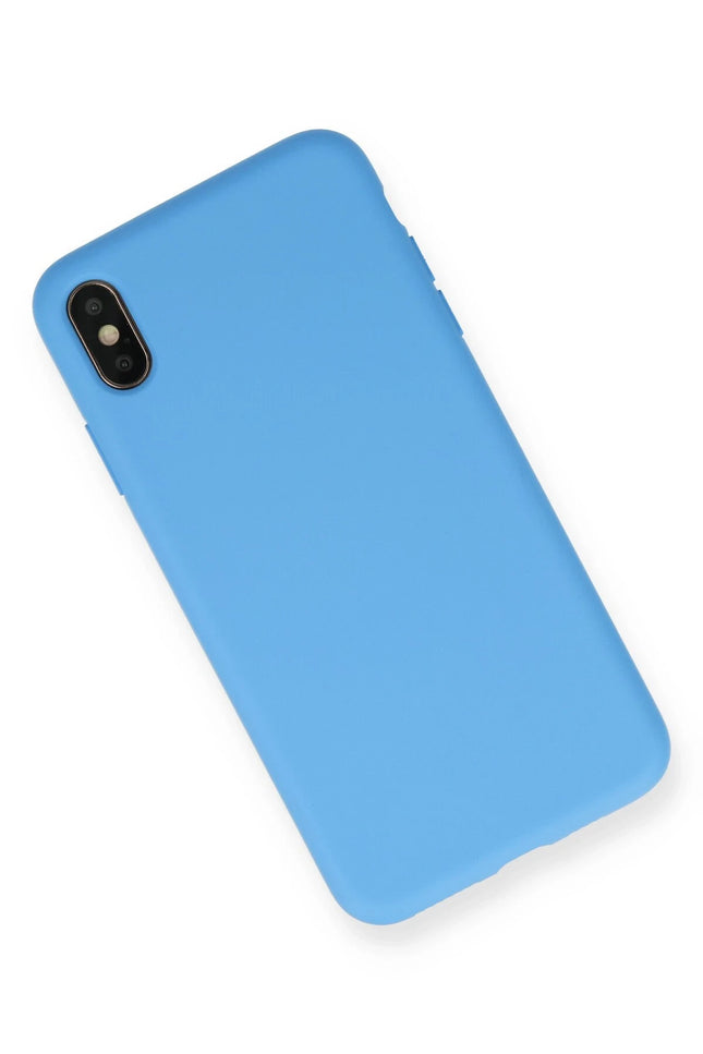 iPhone XS Max Nano içi Kadife Silikon Kılıf - Mavi 2