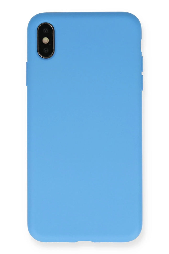 iPhone XS Max Nano içi Kadife Silikon Kılıf - Mavi