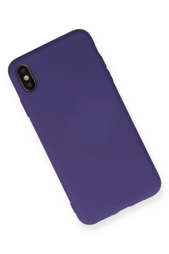 iPhone XS Max Nano içi Kadife Silikon Kılıf - Mor 2
